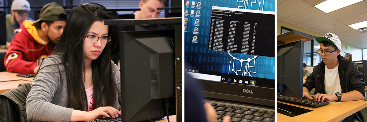 Students participating in the Cybersecurity program