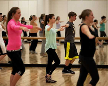 A dance class in the Auraria Recreation Center.