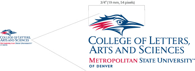 MSU College level logo - minimum sizing example