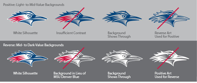 MSU Roadrunner Symbol - Color Selection Background Guide