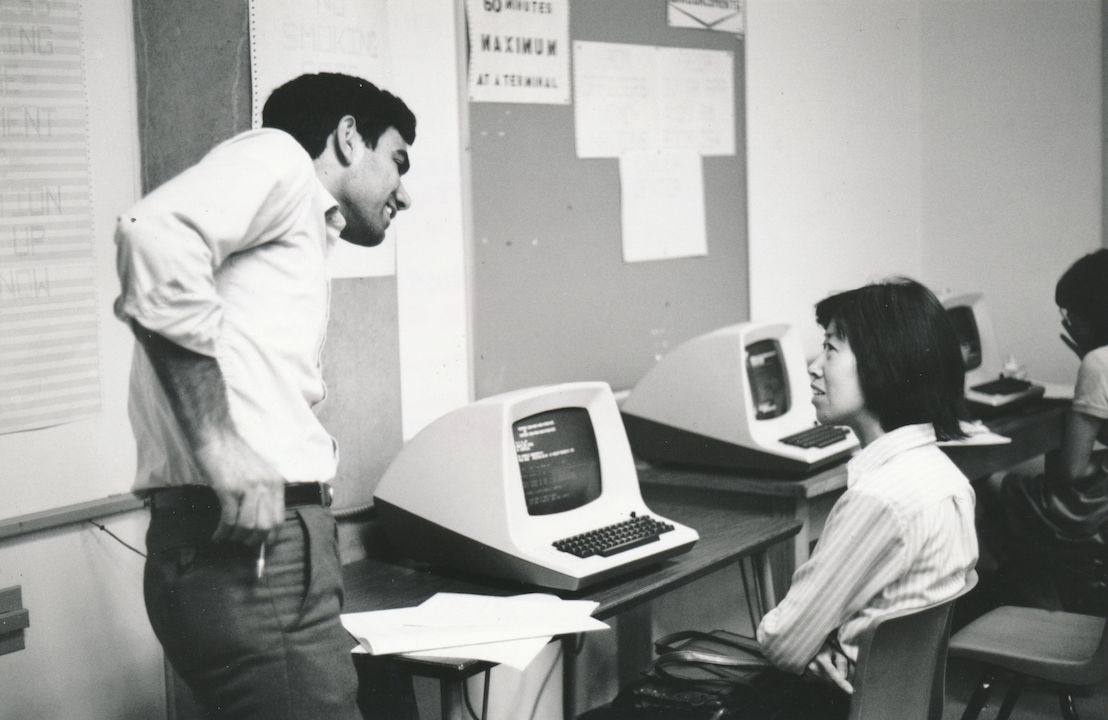 Lab terminal with old computers