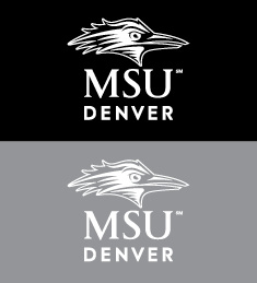 MSU Denver Abbreviated Logo Reverse Color Black