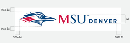MSU abbreviated logo - clear zone - Extreme horizontal