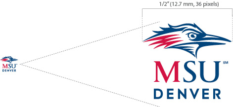 Abbreviated MSU Logo - Minimum Sizing Diagram