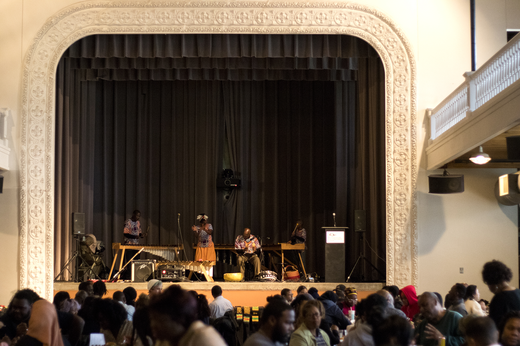 An overview of the stage at the specialty ceremony