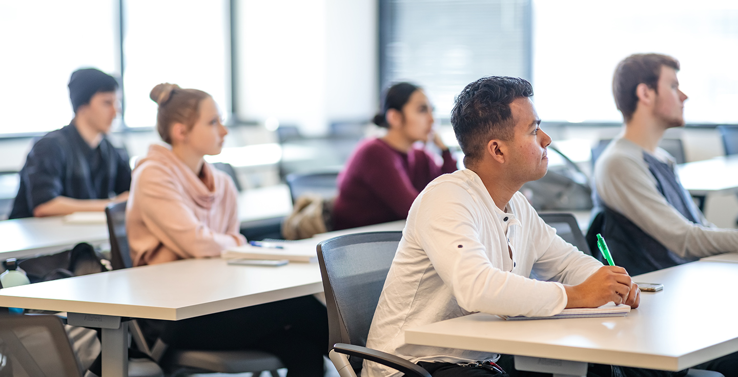 Students in a banking class