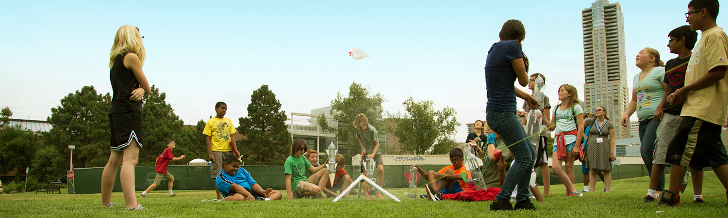 Summer Camp attendees playing yard games