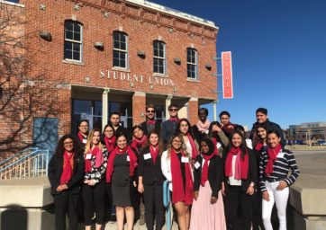 Urban Leadership Scholars in front of Tivoli Student Union for 2020 Summit
