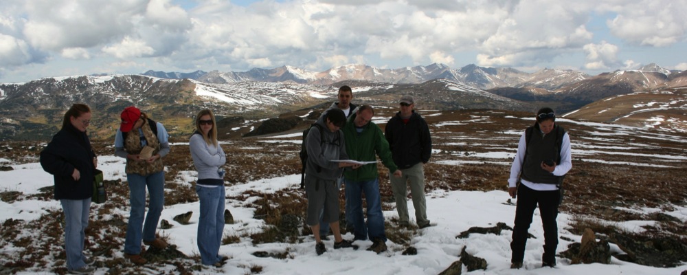 Students on a mountain top