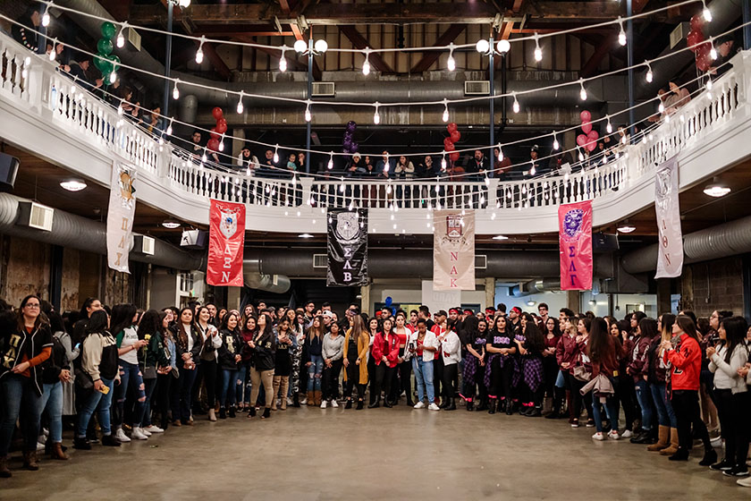 Group photo of students from MSU Denver Multicultural Greek Organizations