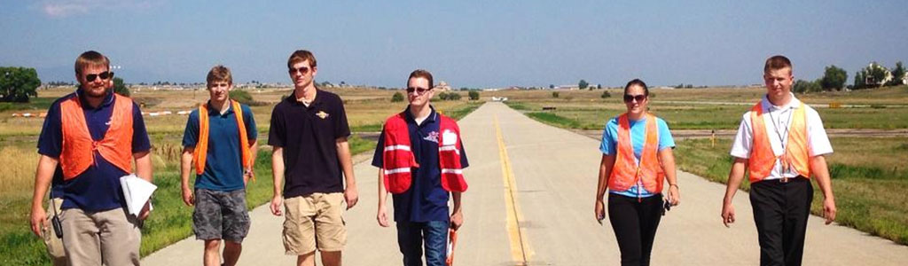 MSU Denver Precision Flight Team members at team practice.