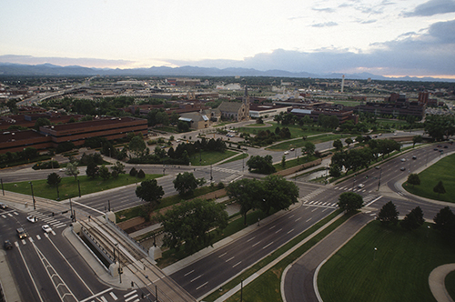 Auraria Campus overhead shot