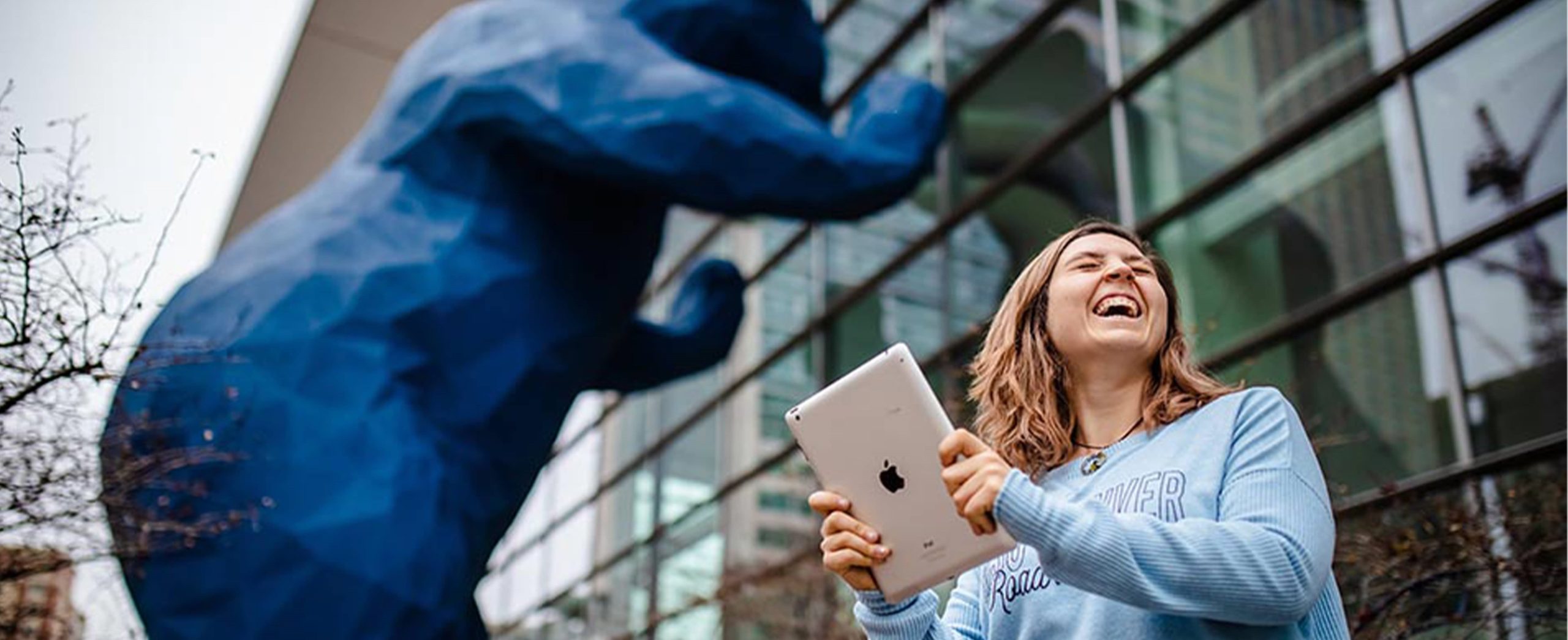 Online MSU Denver student learning outside the classroom