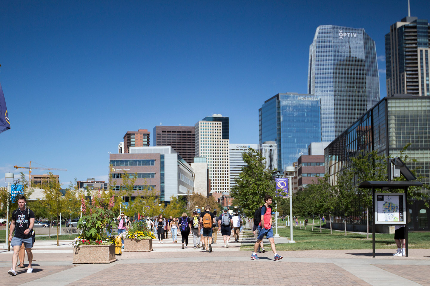Students walking on campus