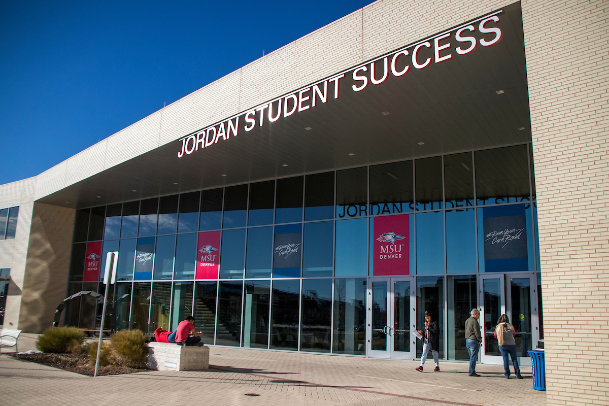 Exterior of the Jordan Student Success Building on Auraria Campus