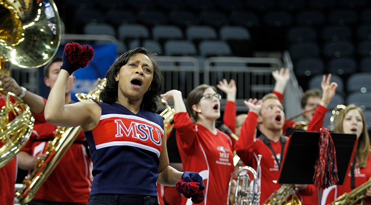 MSU Denver cheer squad.