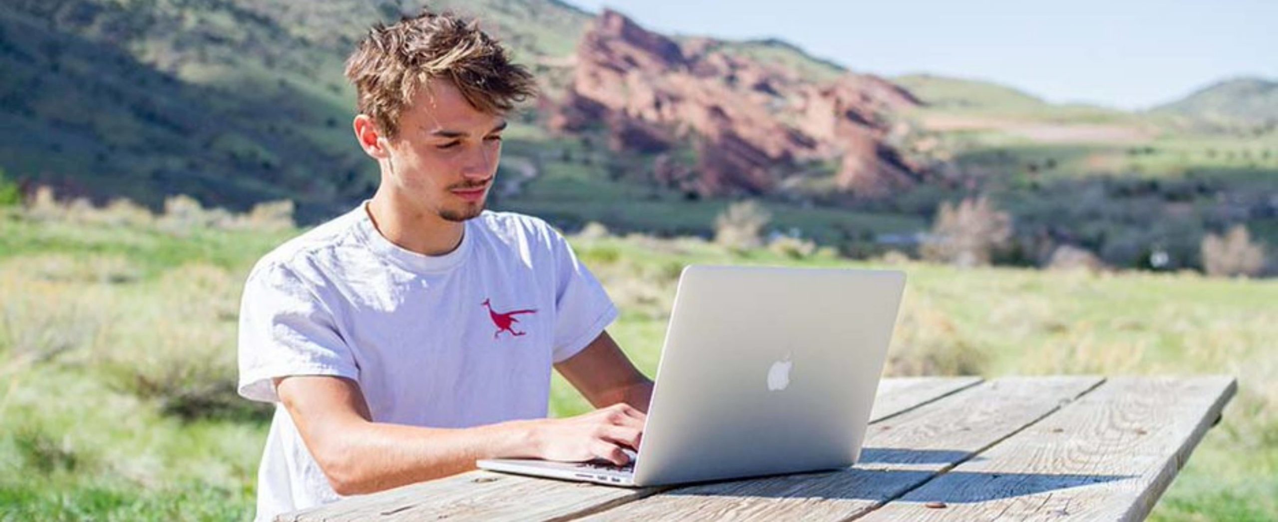 Online MSU Denver student learning outside the classroom