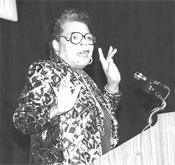 Maya Angelou giving speech