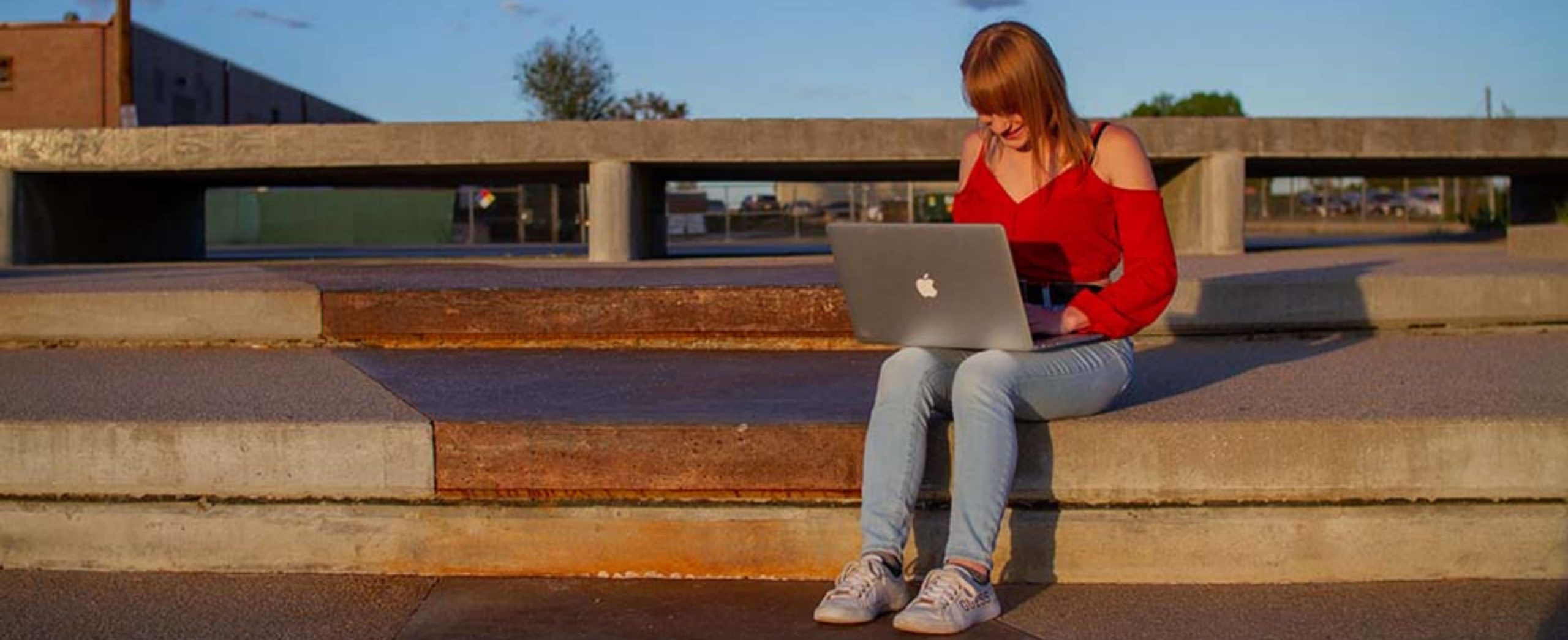 Online MSU Denver student learning outside the classroom