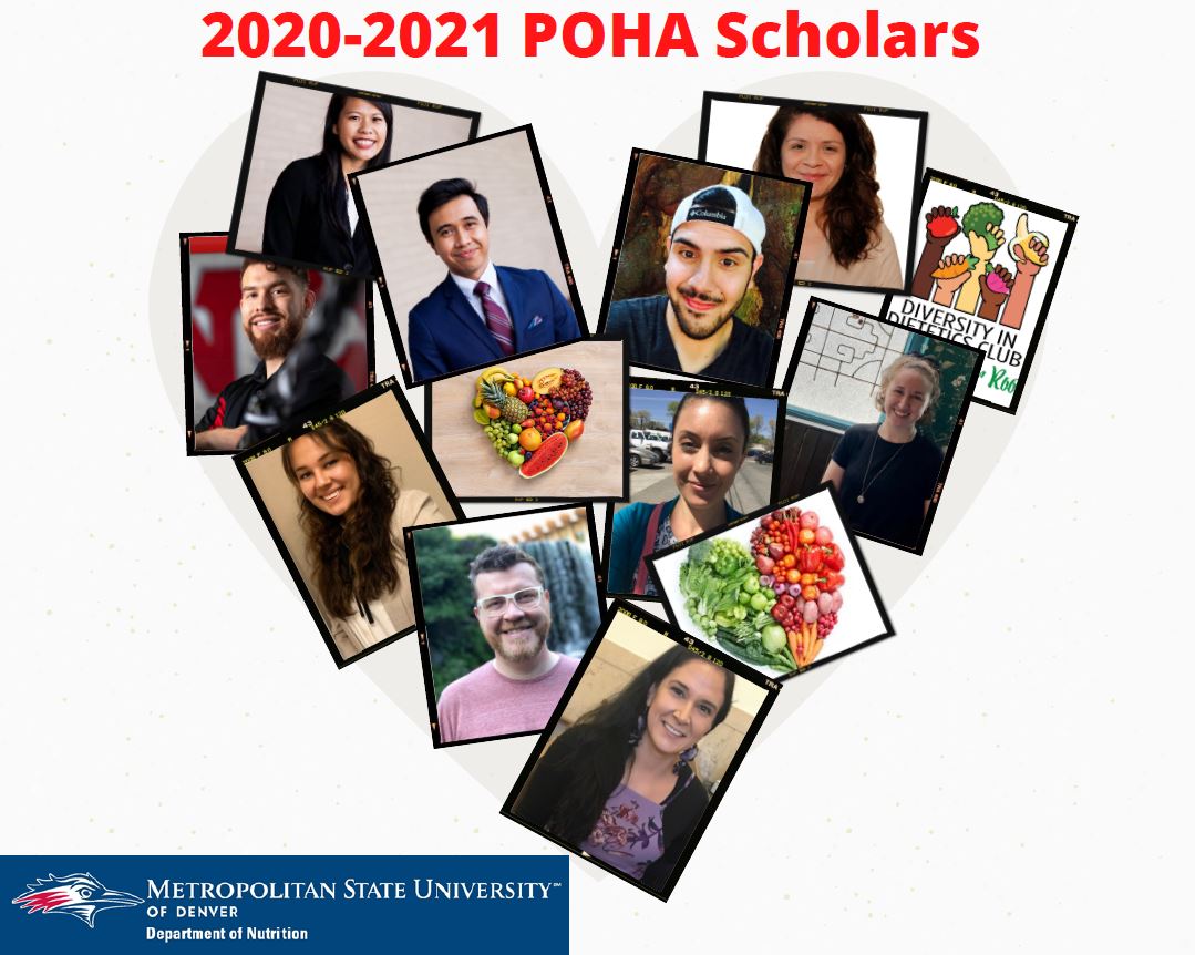 Post baccalaureate Opportunities for Hispanic Americans (POHA) Program Scholars in shape of a heart