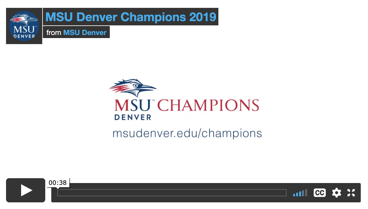 Thumbnail: MSU Denver Champions 2019