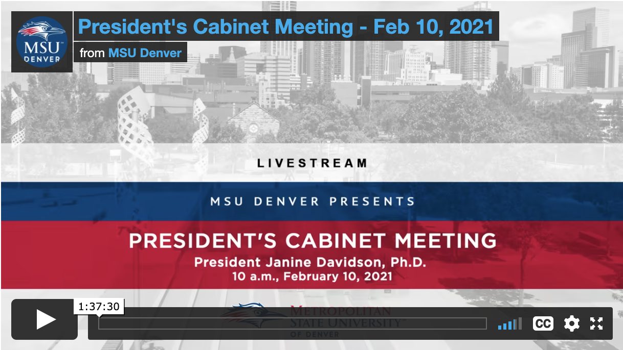 Thumbnail: President's Cabinet Meeting, February 10, 2021