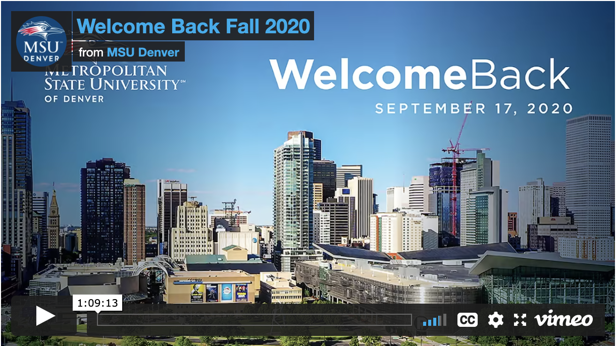 Thumbnail: Welcome Back Fall 2020