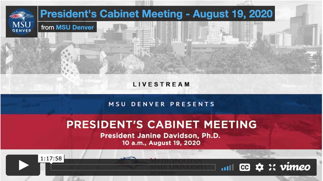 Thumbnail: President's Cabinet Meeting August 2020