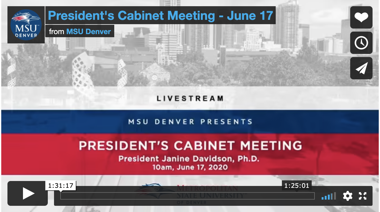 Thumbnail: President's Cabinet Meeting, June 2020