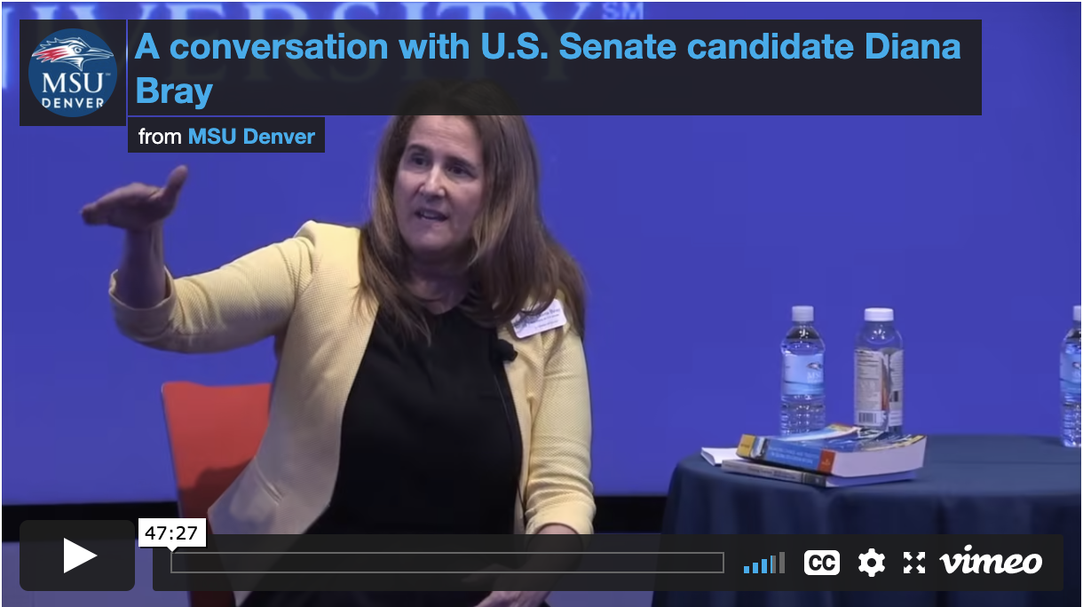 Thumbnail: A conversation with U.S. Senate candidate Diana Bray