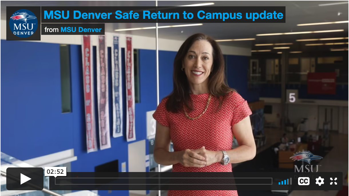 Thumbnail: MSU Denver Safe Return to Campus update