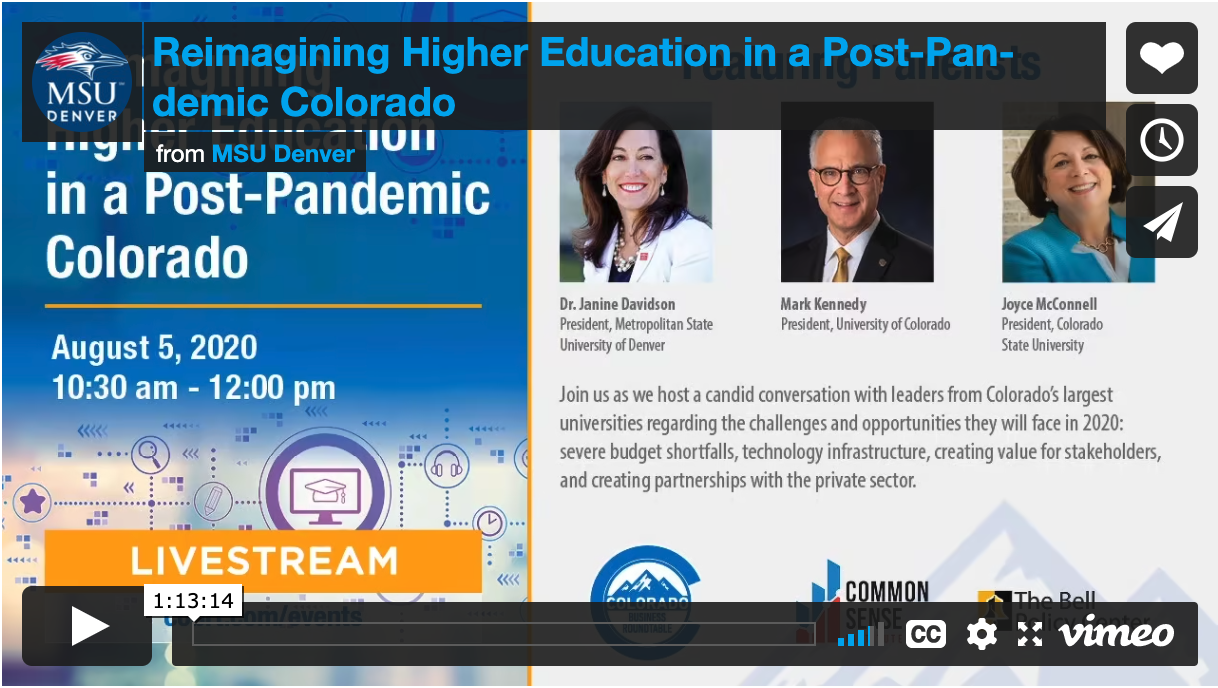 Thumbnail: Reimagining Higher Education in a Post-Pandemic Colorado