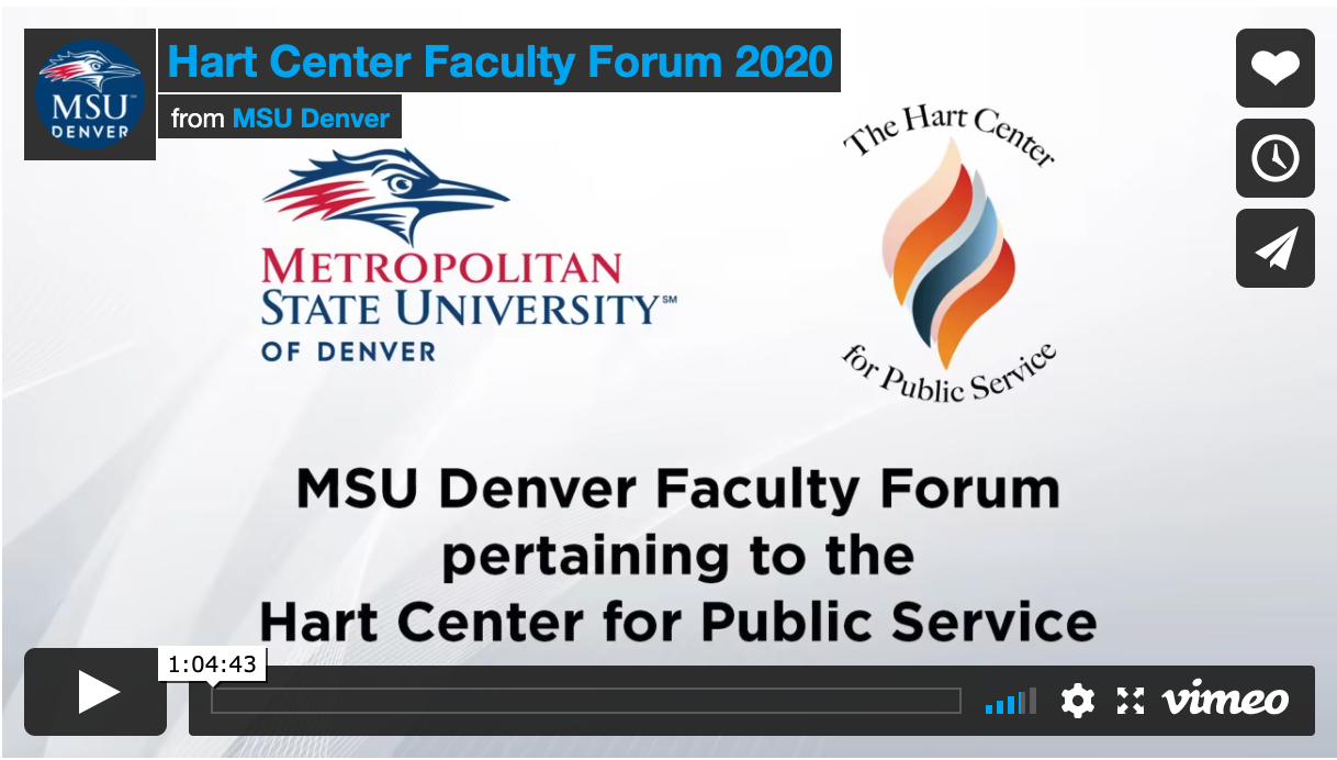 Thumbnail: Hart Center Faculty Forum 2020