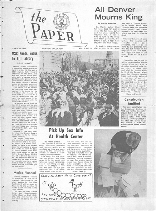 The Paper student newspaper 1968