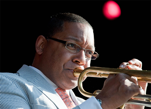 Wynton Marsalis playing the trumpet