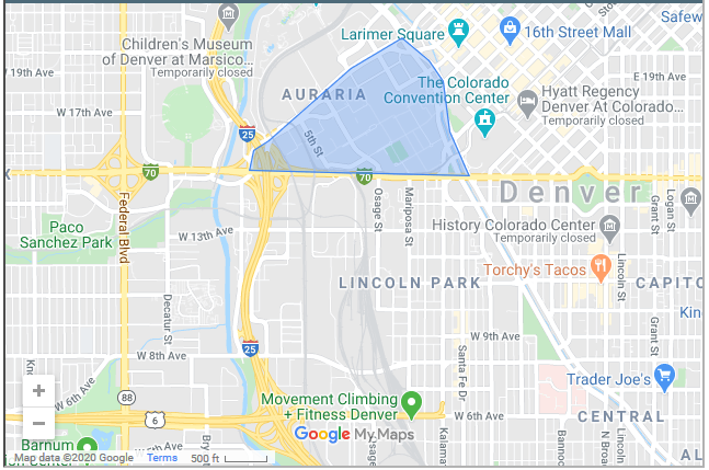 Auraria Neighborhood Map