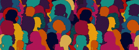 Many diverse people illustration