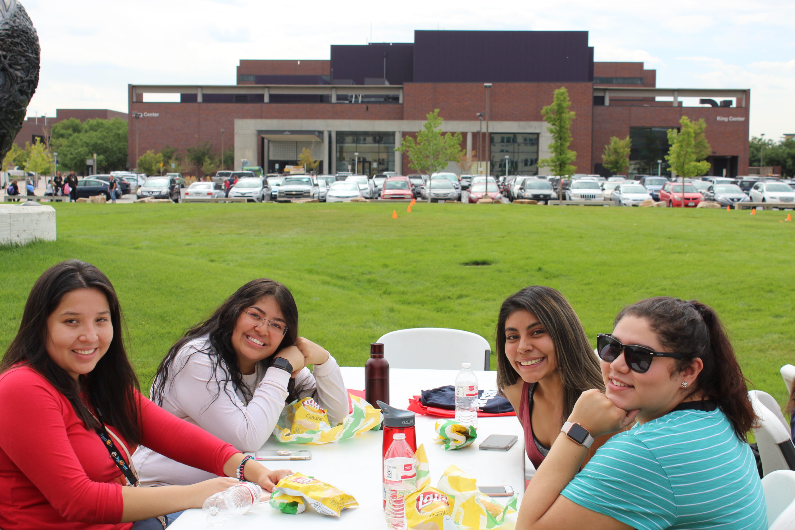 new cohort of leadership program students enjoying lunch