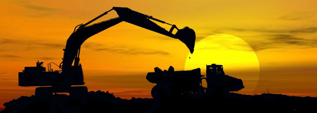 Construction during sunrise