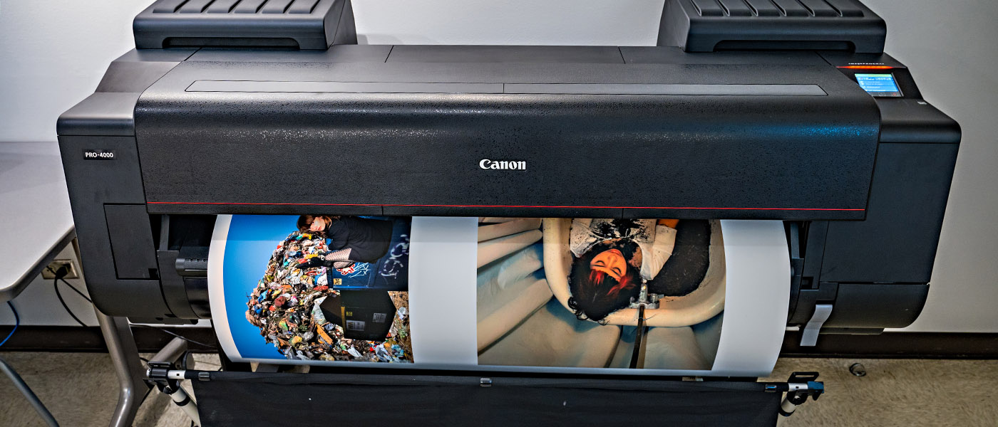 Large printer printing photographs
