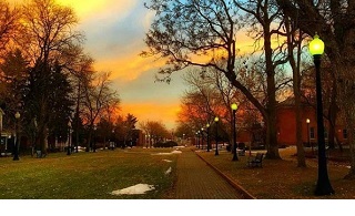 MSU Denver Historic 9th Street Park at sunset