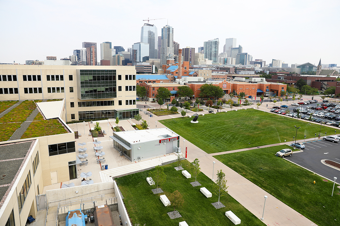 Aerial shot of campus