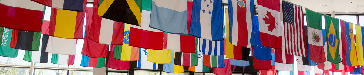 International flags in the Administration Building