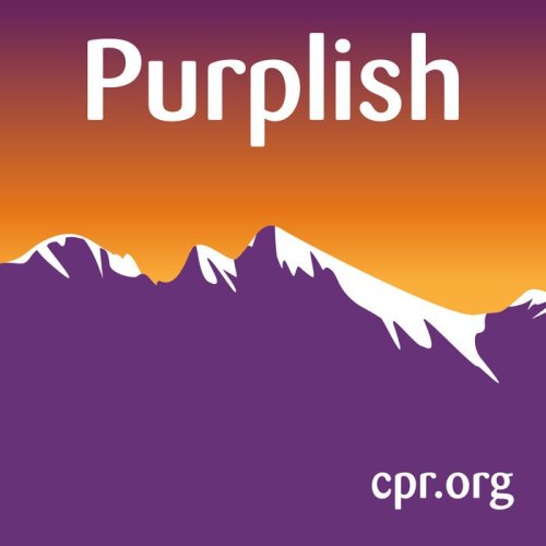 CPR Purplish podcast photo of purple mountains and an orange sky