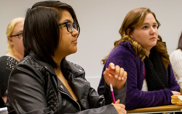 students in classroom for advising