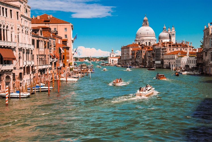 Photo of one of the main waterways in Venice Italy