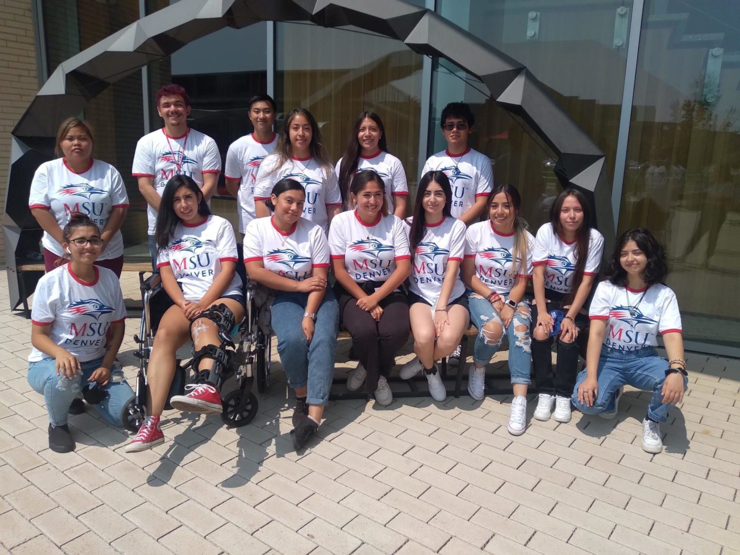 Group of students in front of JSSB Building