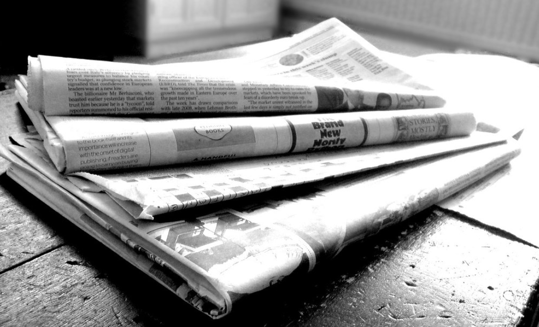 A stack of newspapers