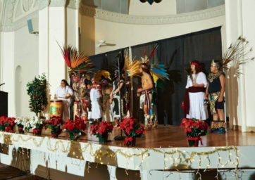 Concheros Dancers on stage