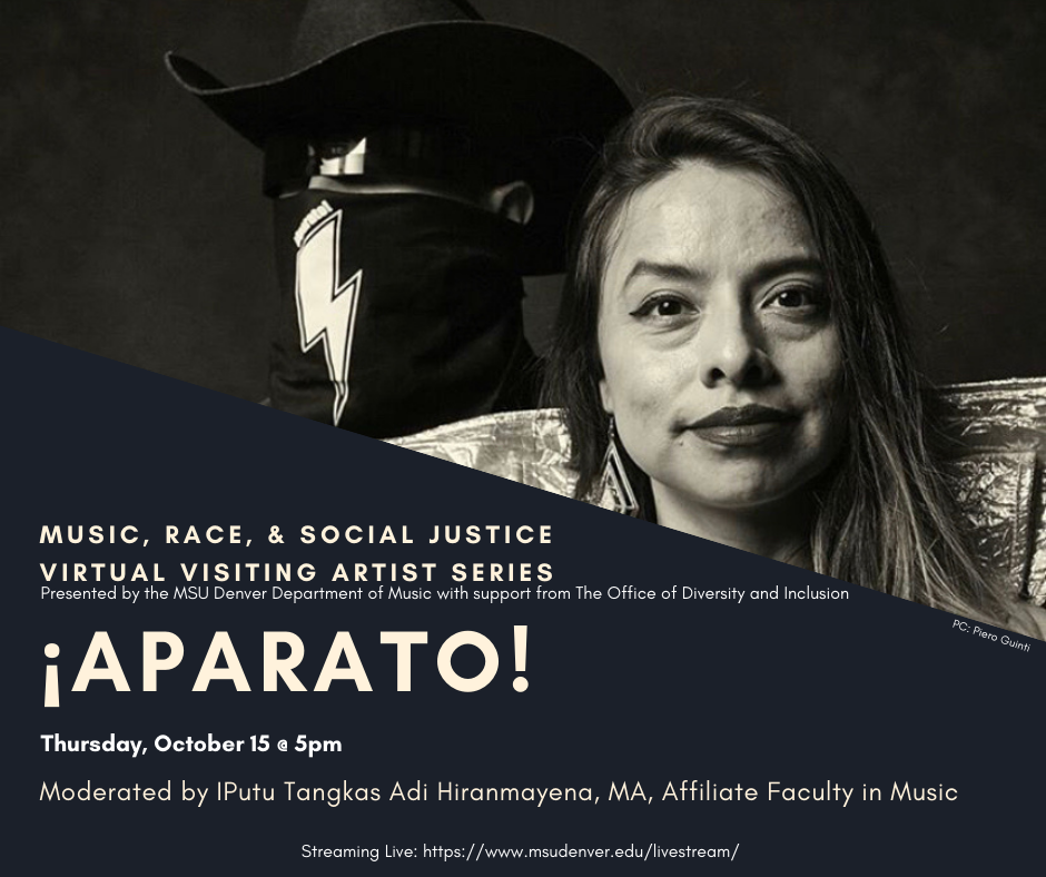 Flyer for the Music, Race & Social Justice Virtual Visiting Artist Series